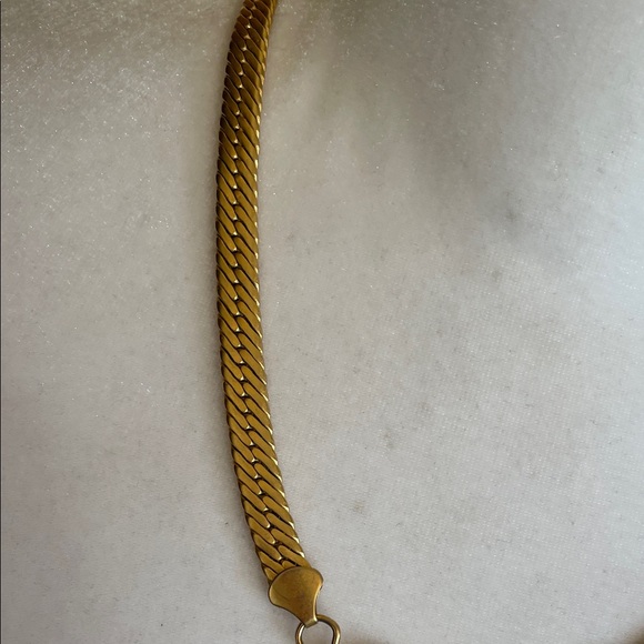 GIVENCHY Gold Plated Herringbone Chain Double G Necklace Vintage - Picture 13 of 17